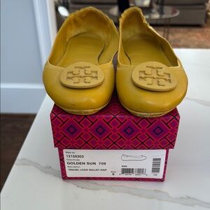 Tory Burch Yellow Ballet Flats